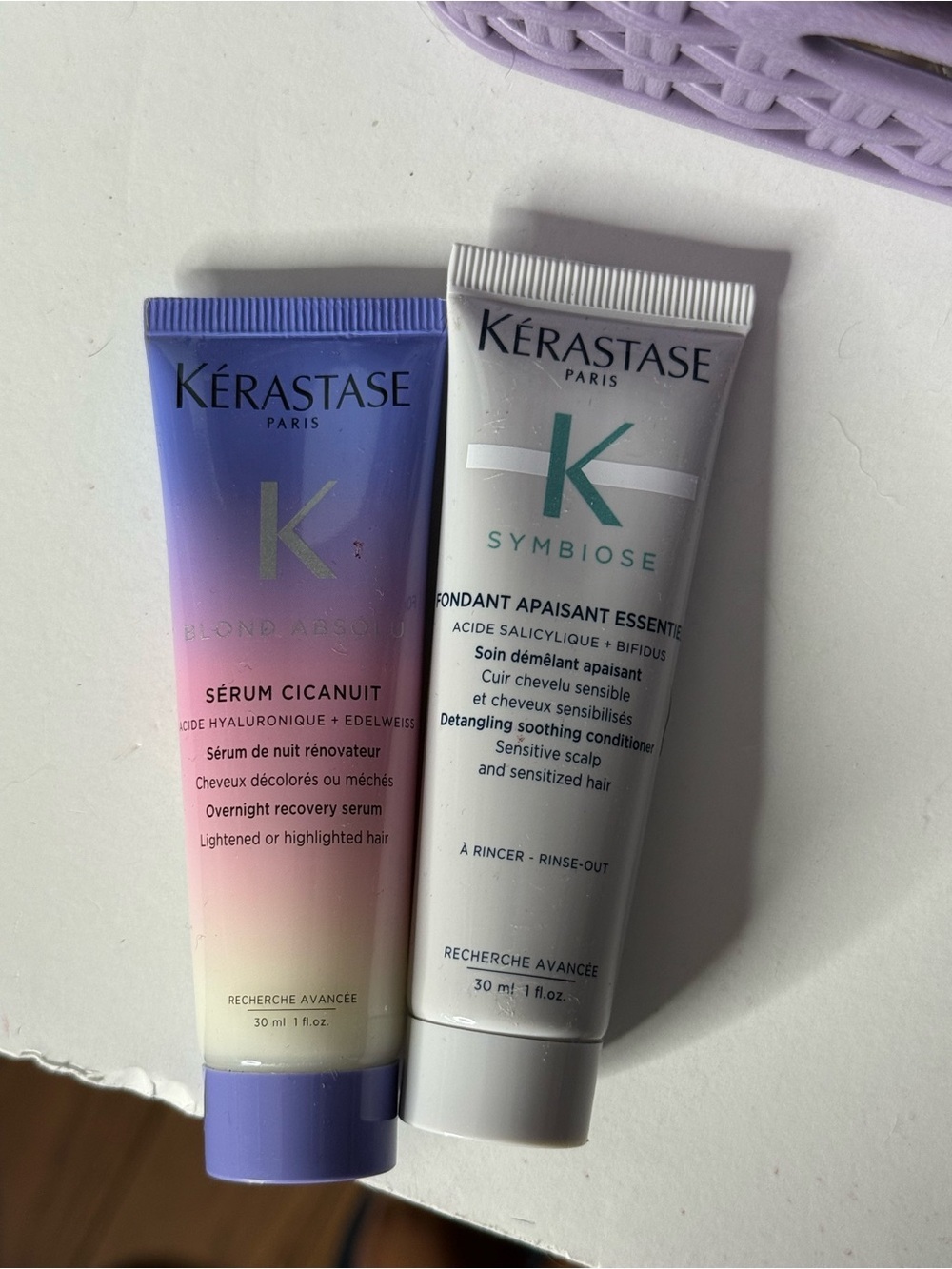 Kérastase Blond Absolu + Symbiose Duo — Purple Gradient & Silver Tubes